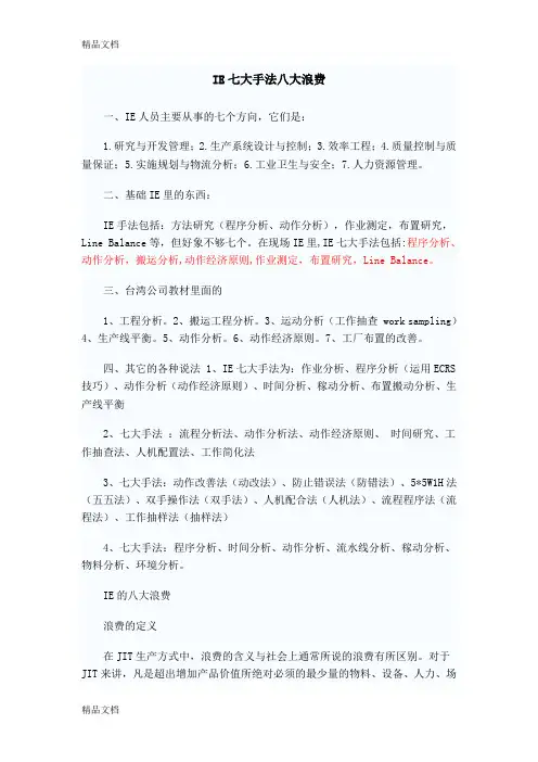 IE七大手法八大浪费培训课件