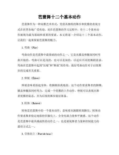 芭蕾舞十二个基本动作