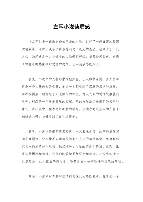 左耳小说读后感