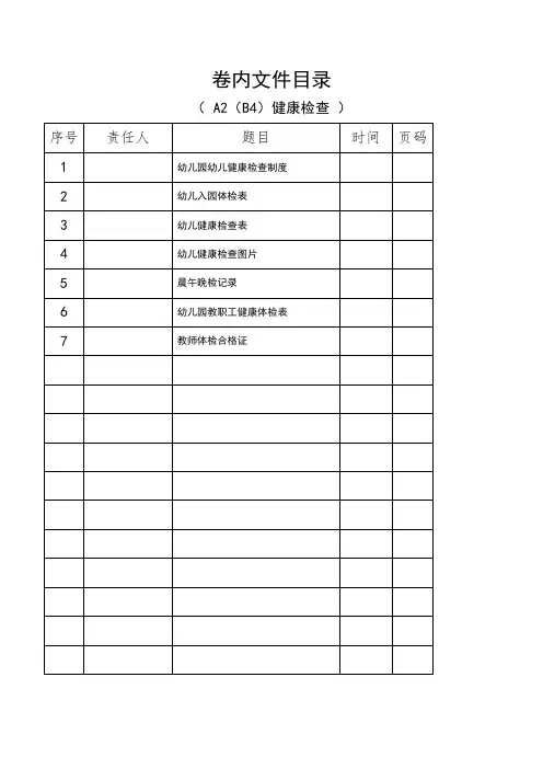 学校档案材料卷内文件目录(最新)