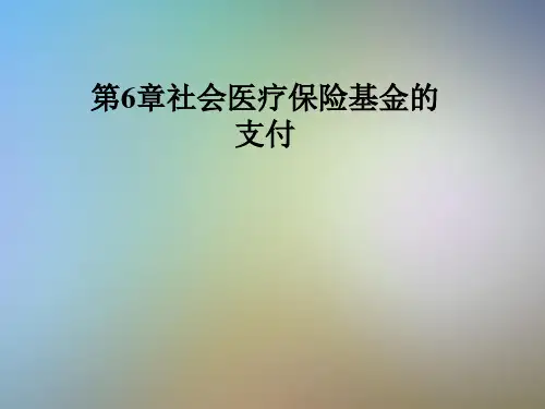 第6章社会医疗保险基金的支付