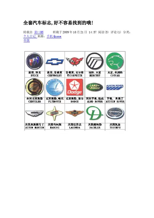 最全汽车标志及简短介绍