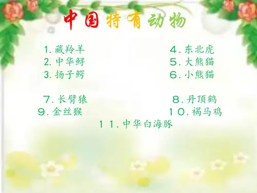 中国特有动物