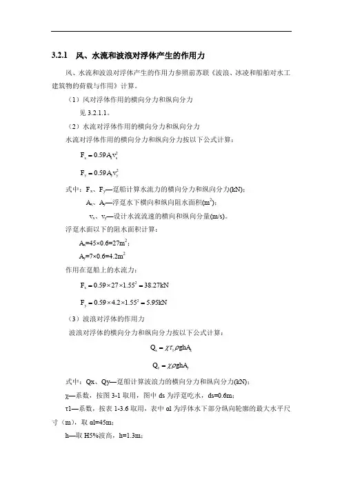 风、水流和波浪对浮体产生的作用力3p