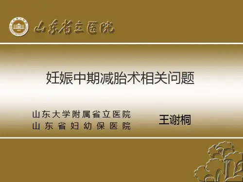 妊娠中期减胎术相关问题 PPT课件