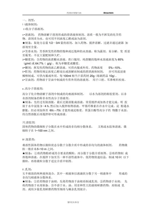 药剂学剂型