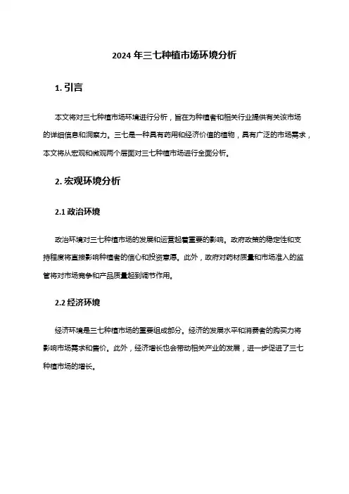 2024年三七种植市场环境分析
