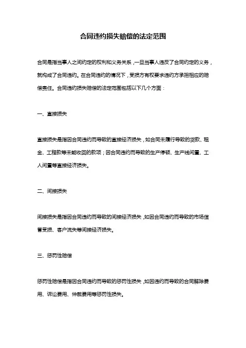 合同违约损失赔偿的法定范围