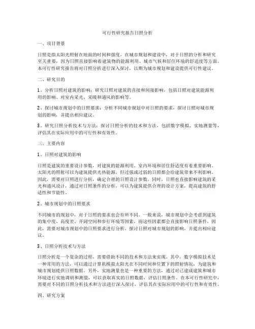 可行性研究报告日照分析
