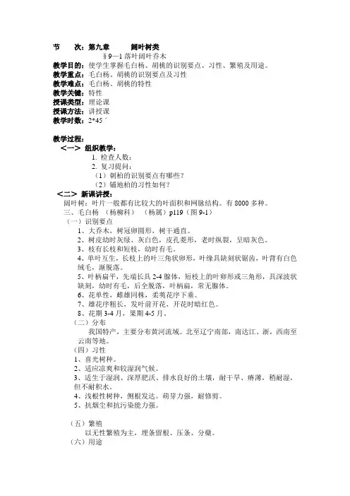 阔叶树类