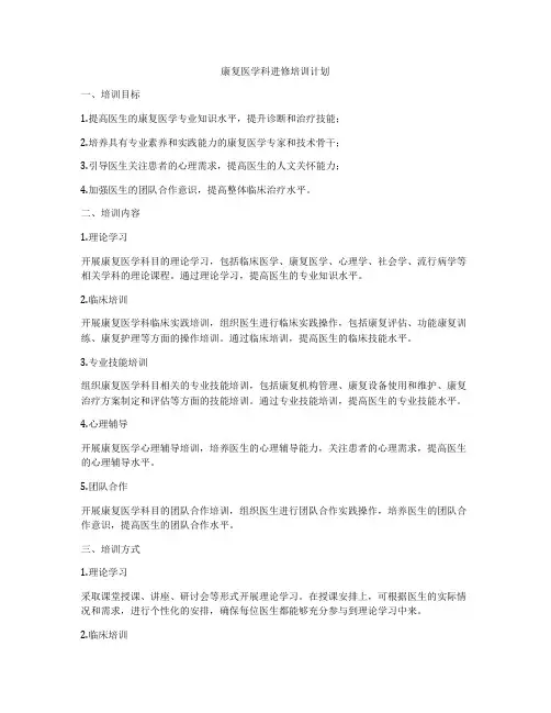 康复医学科进修培训计划