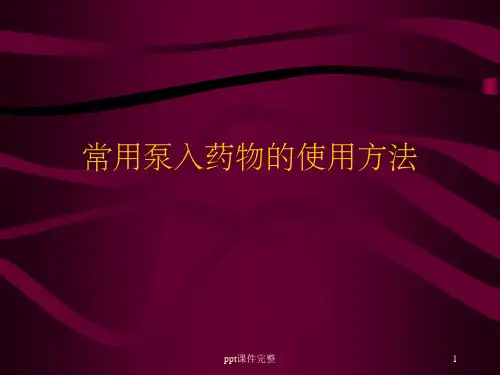 常用泵入药物的使用方法PPT课件