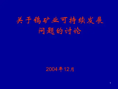 关于钨矿业可持续发展