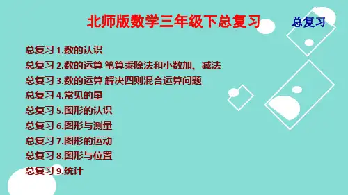 北师版数学三年级下总复习课件