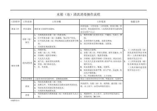 水箱清洗消毒操作流程及方法