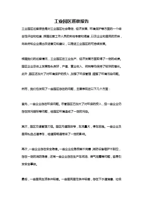 工业园区巡察报告
