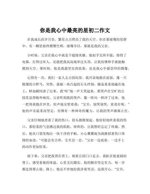 你是我心中最亮的星初二作文