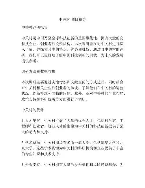中关村 调研报告