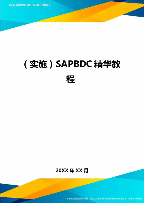 (实施)SAPBDC精华教程.