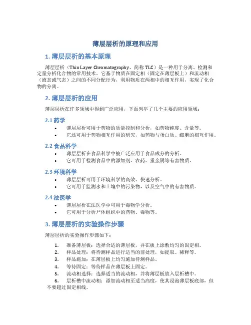 薄层层析的原理和应用