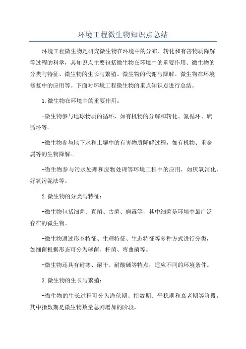 环境工程微生物知识点总结