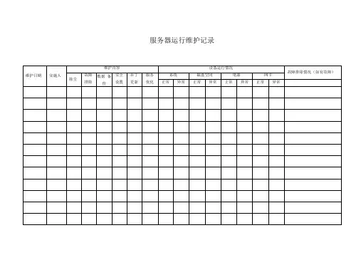 服务器日常运行维护记录