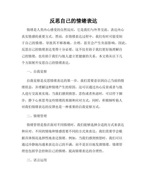 反思自己的情绪表达