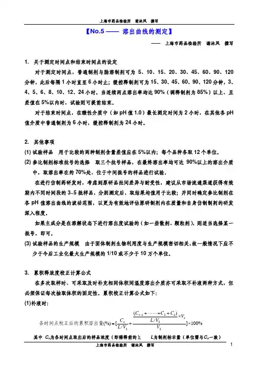 No.5 —— 溶出曲线的测定与比较