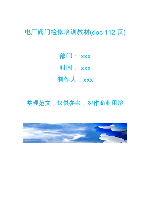 电厂阀门检修培训教材(doc 112页)