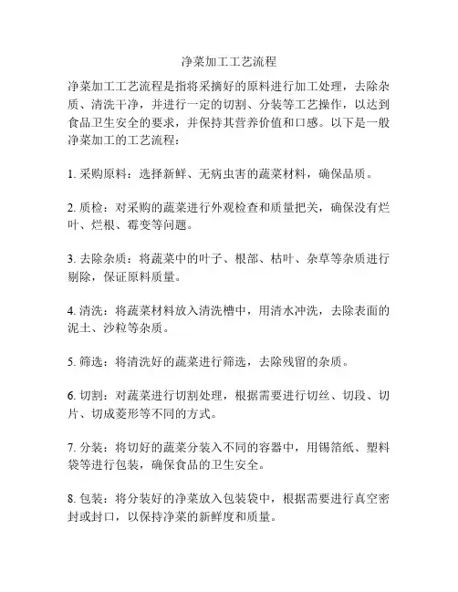净菜加工工艺流程