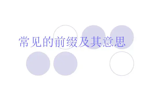英语常见的前缀及其意