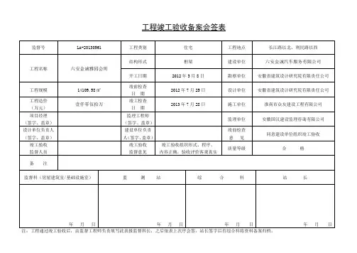 工程竣工验收备案会签表2