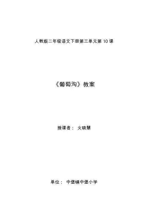 《葡萄沟》教案