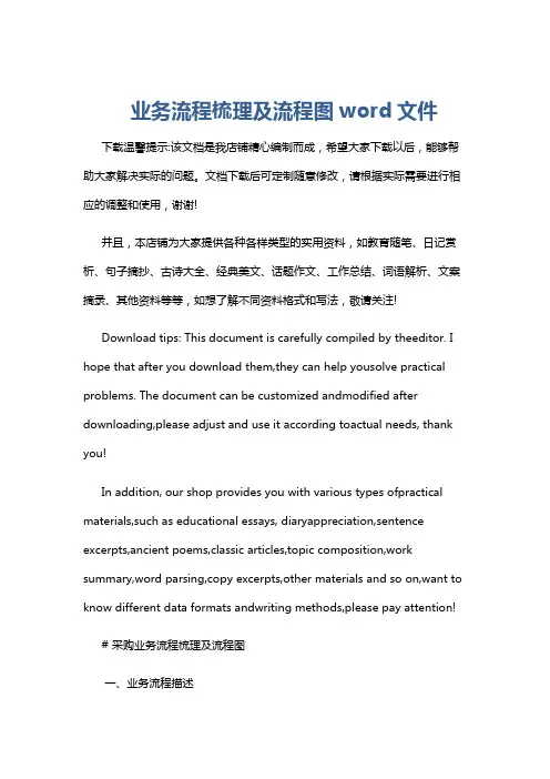 业务流程梳理及流程图word文件