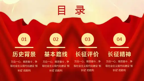 红色新时代的长征路长征胜利周年PPT模板