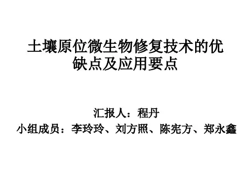 土壤原位微生物修复技术优缺点和应用要点说明