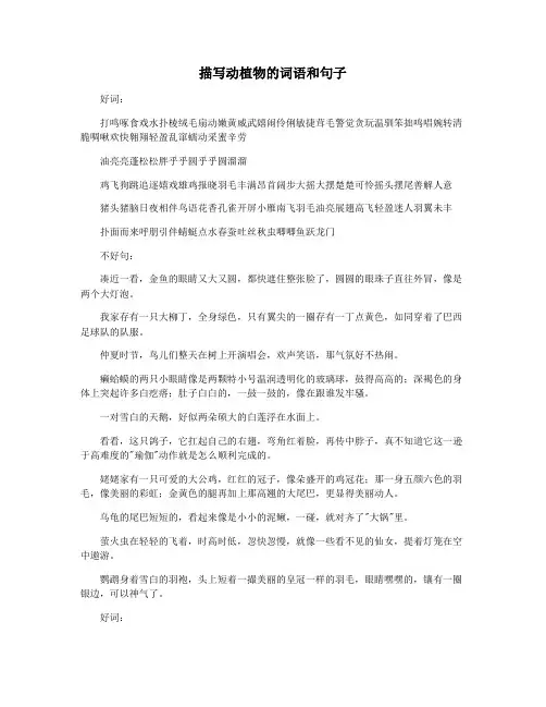 描写动植物的词语和句子