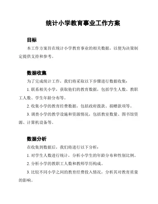 统计小学教育事业工作方案