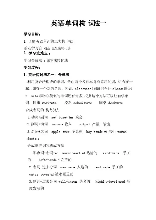 英语单词构词法一教案