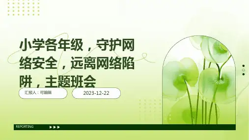小学各年级, 守护网络安全,远离网络陷阱,主题班会ppt