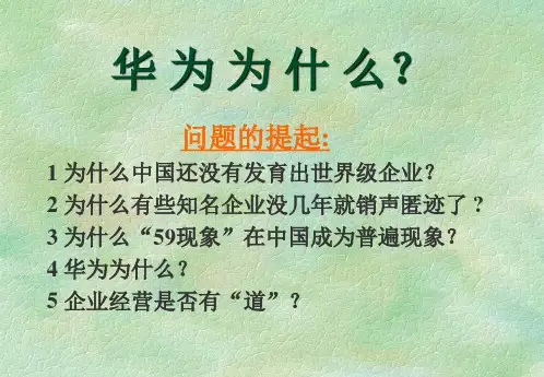 华为内部资料：管理之道