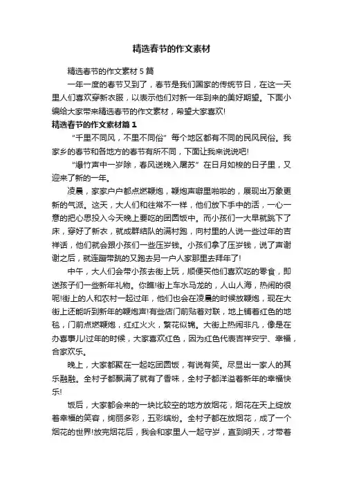 精选春节的作文素材