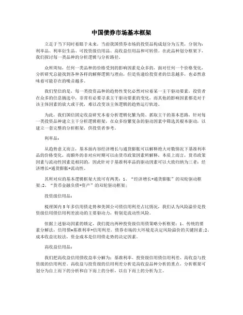 中国债券市场基本框架