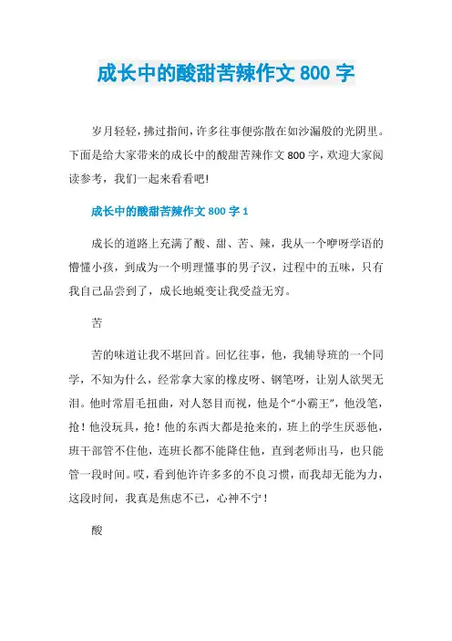 成长中的酸甜苦辣作文800字