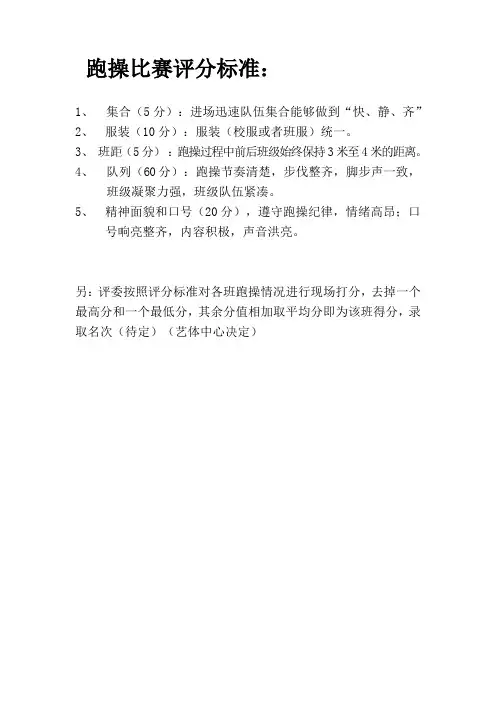 跑操比赛评分标准20170922