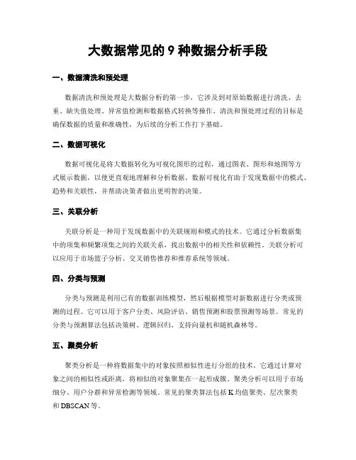 大数据常见的9种数据分析手段