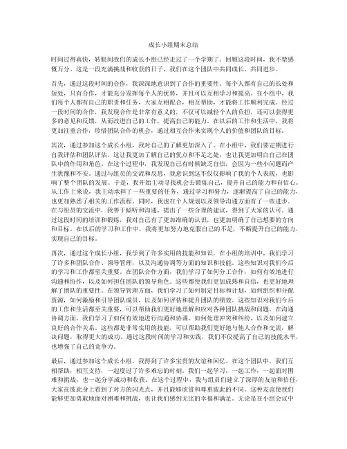 成长小组期末总结