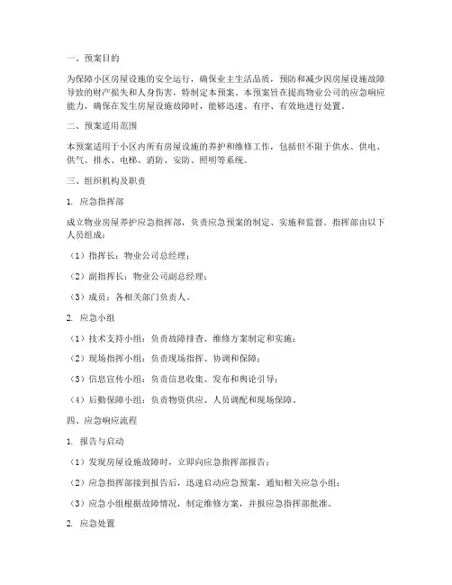 物业房屋养护应急预案