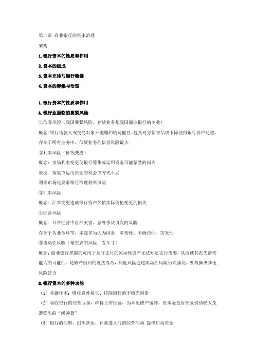 商业银行考试资料总结C2_资本