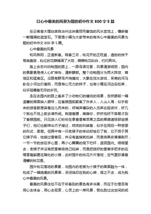 以心中最美的风景为题的初中作文800字5篇